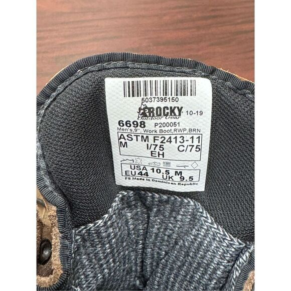 Rocky Men’s Steel Toe Work Boots Size 10.5 - Picture 7 of 10